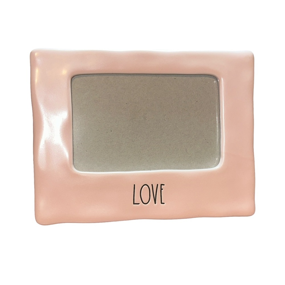 Rae Dunn Artisan Collection Pink Ceramic “LOVE” Photo Frame 4x6